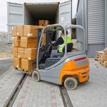 A forklift loading=