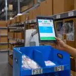 Fulfillment center worker picking