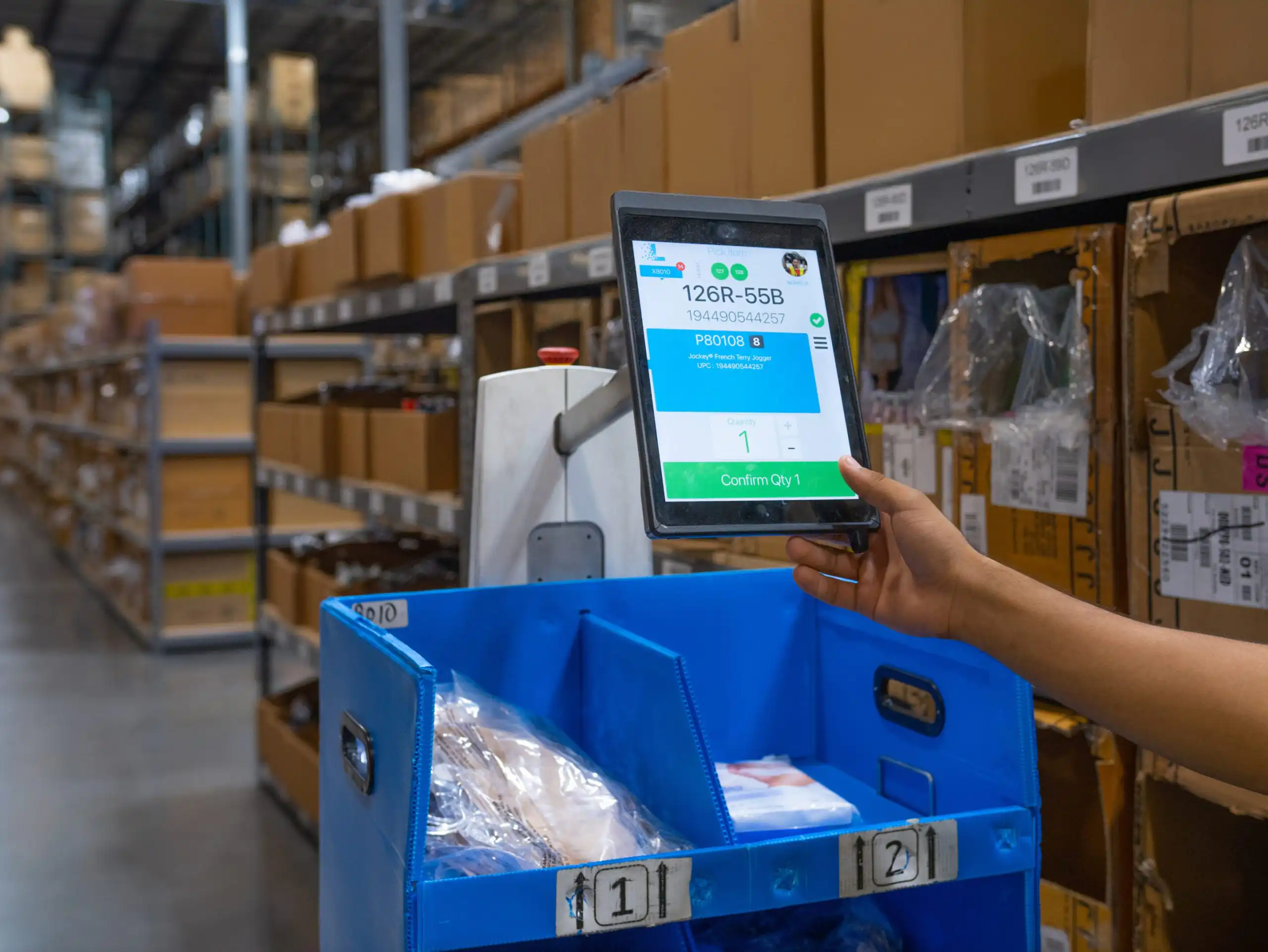 Fulfillment center worker picking