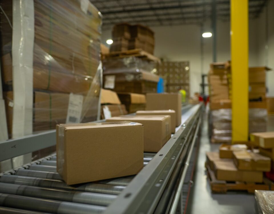 Boxes at a supplement fulfillment center