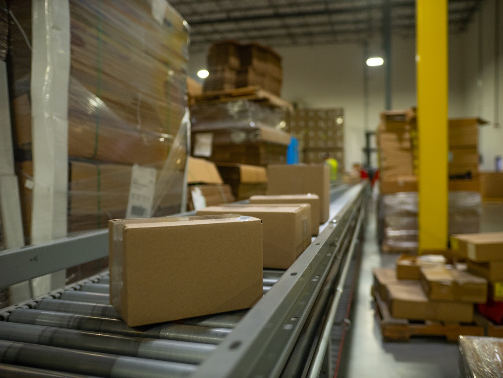 Boxes at a supplement fulfillment center
